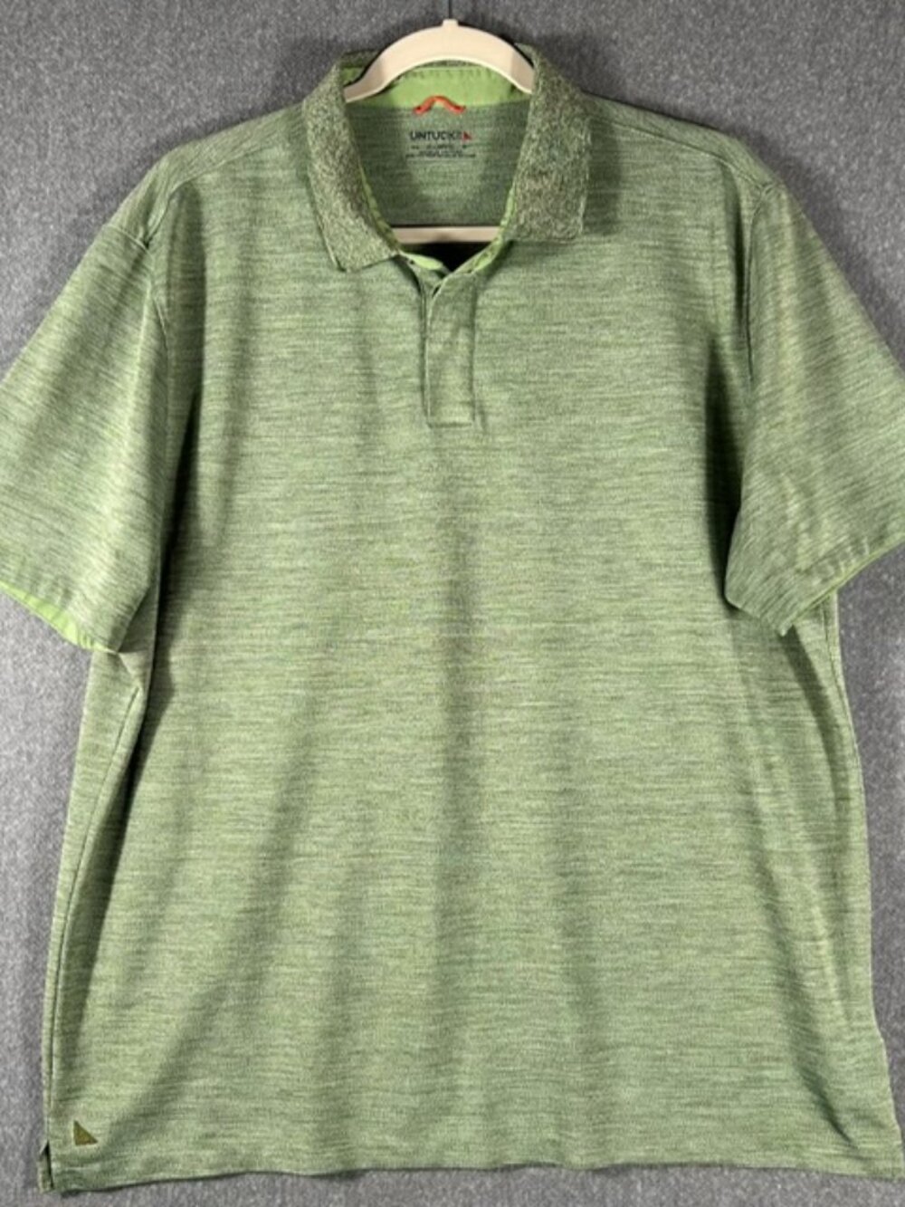 UNTUCKit Hannifer Polo Shirt Men's XL Green Performance Stretch Short Sleeve